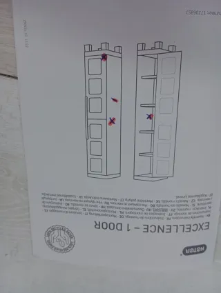 Armario con una puerta de plástico 182 x 33 x 45