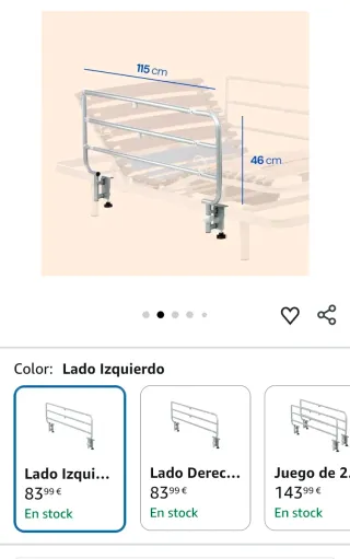 Geriafy - Barandillas abatibles para Camas