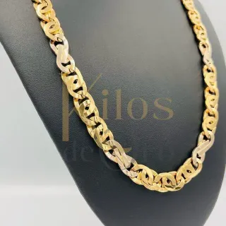 Cadena Tipo Cartier Infinito 12mm 18k Oro y Plata