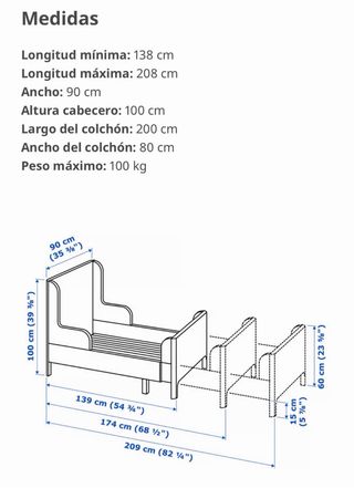 Cama extensible infantil BUSUNGE IKEA