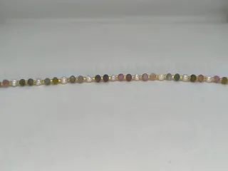 Pulsera Plata 925 Perlas y Turmalinas Naturales