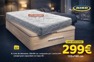 Lote Colchón y Canapé AIKO 135x190cm