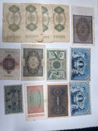 Lote Billetes Alemana año-1908-1914-1923-1922-1917
