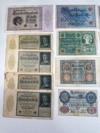 Lote Billetes Alemana año-1908-1914-1923-1922-1917