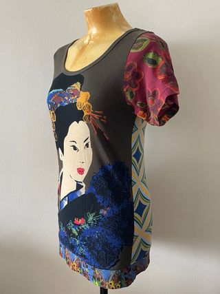 Camisa Desigual Talla 36 Estampado Geisha