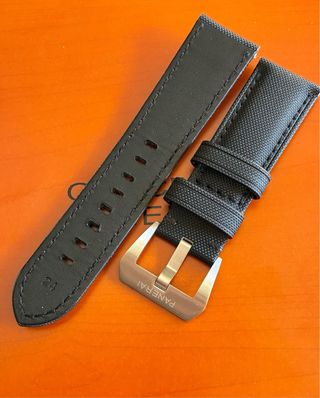 Cinturino per orologio Panerai nero in tela di vela