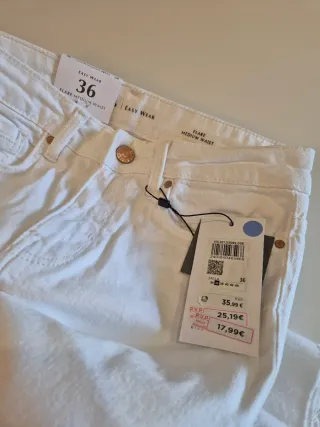 Pantalón Blanco Talla 36 Flare