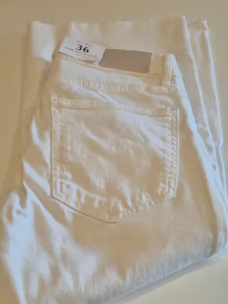 Pantalón Blanco Talla 36 Flare