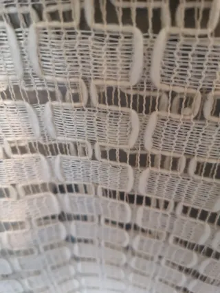 Tela para cortinas beige y blanco