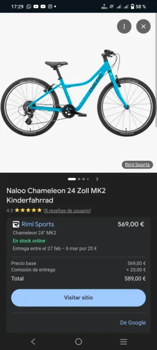Bici infantil Naloo Chameleon 24