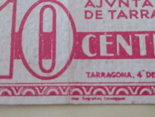 Billete local Guerra Civil Española