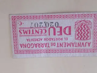 Billete local Guerra Civil Española