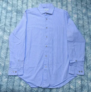 Calvin Klein Camisa Manga Larga Azul Básica