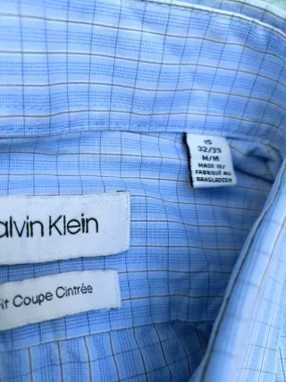 Calvin Klein Camisa Manga Larga Azul Básica