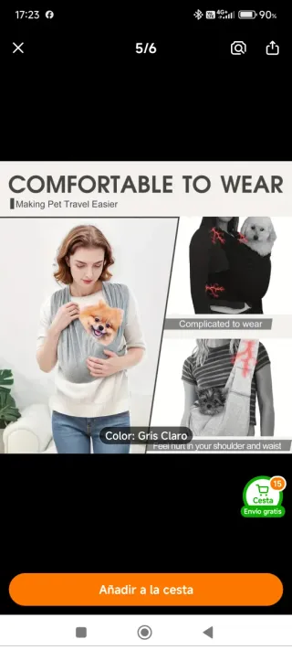 Porta mascotas gris claro