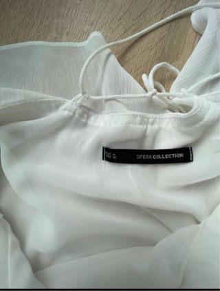 Blusa Sfera Blanca Tirantes Volantes Talla M