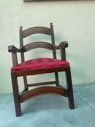 Sedia padronale in legno massiccio '800