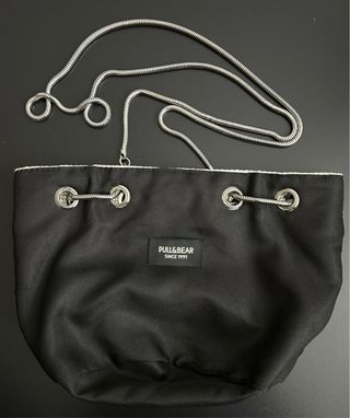 Bolso saca metalizado plateado