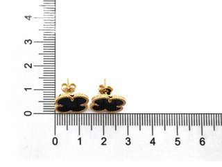 E1802007-60 Pendientes Oro 18k Onix Trébol