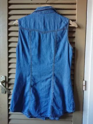 Camisa vaquera sin mangas, talla M