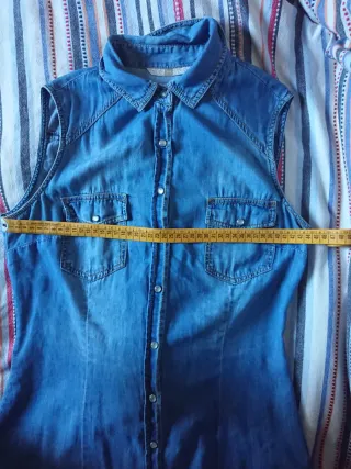 Camisa vaquera sin mangas, talla M