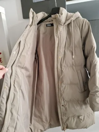 Piumino lungo Zara donna L beige