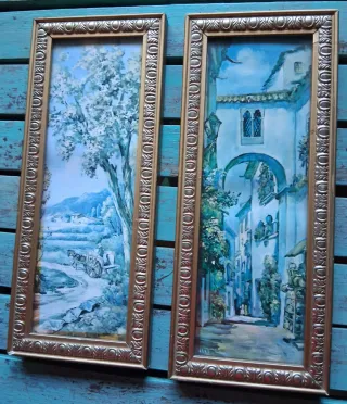 Pareja cuadros vintage