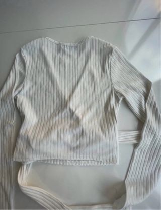 Top Blanco Manga Larga PrettyLittleThing Talla Úni