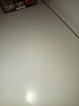 Mesita tocador blanca y verde