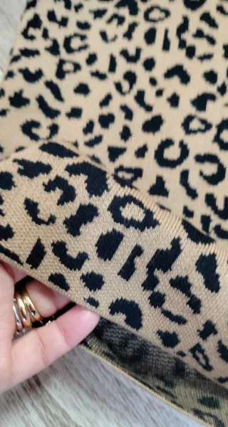 Abito fantasia animalier beige/nero