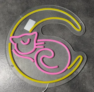 Lampada Neon LED "Cat on the Moon"
