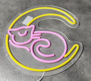 Lampada Neon LED "Cat on the Moon"