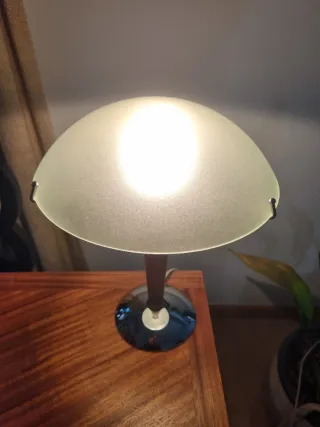 Lámpara IKEA Vintage Madera y Vidrio estilo Retro.