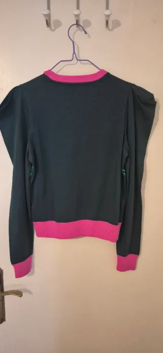 Jersey Uterqüe verde lentejuelas Talla S