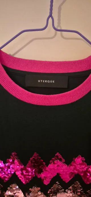 Jersey Uterqüe verde lentejuelas Talla S