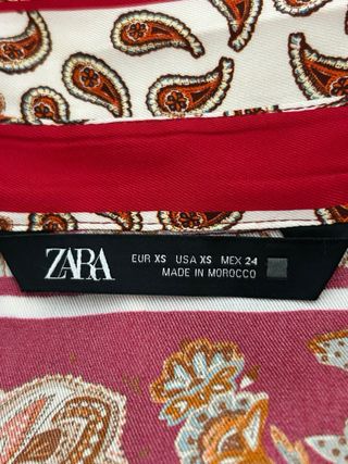 Camisa Zara Estampado Paisley Talla XS