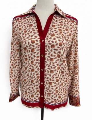 Blusa Zara estampado paisley roja XS