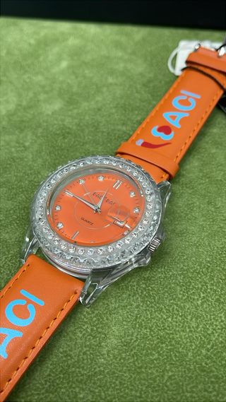 Orologio Baci e Baci Arancione Cristalli