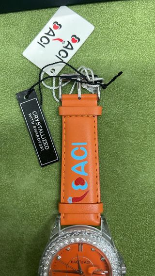 Orologio Baci e Baci Arancione Cristalli