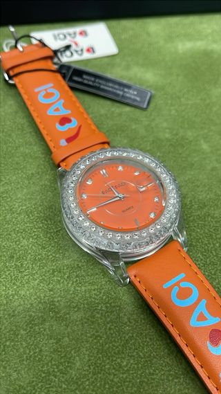 Orologio Baci e Baci Arancione Cristalli