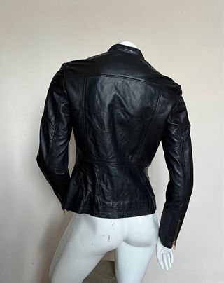 Cazadora de cuero auténtico negra