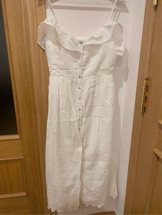 Vestido midi Zara blanco