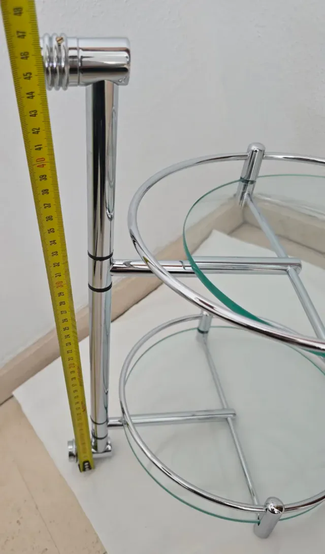 Estante giratorio doble baño cristal metal