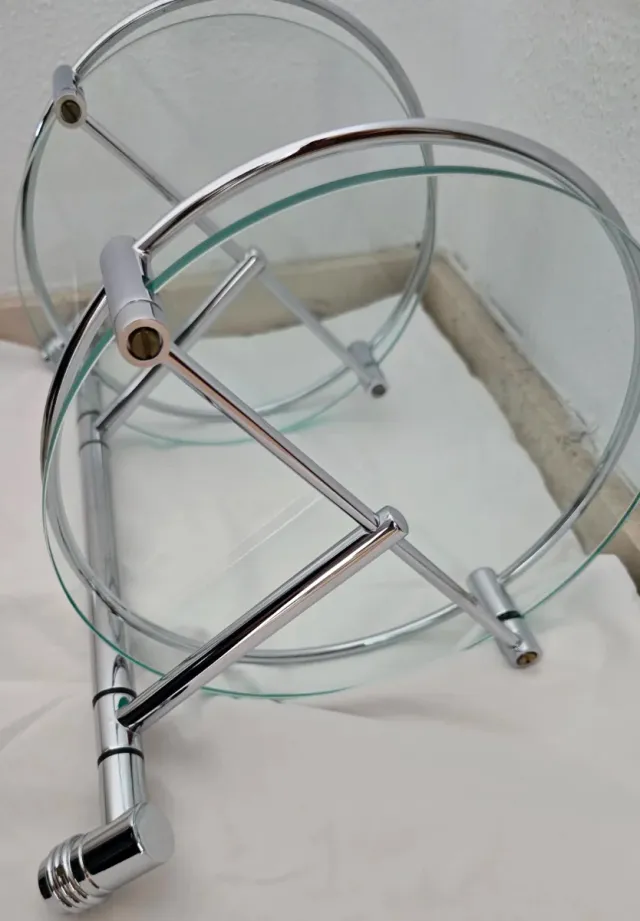 Estante giratorio doble baño cristal metal