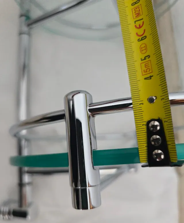 Estante giratorio doble baño cristal metal