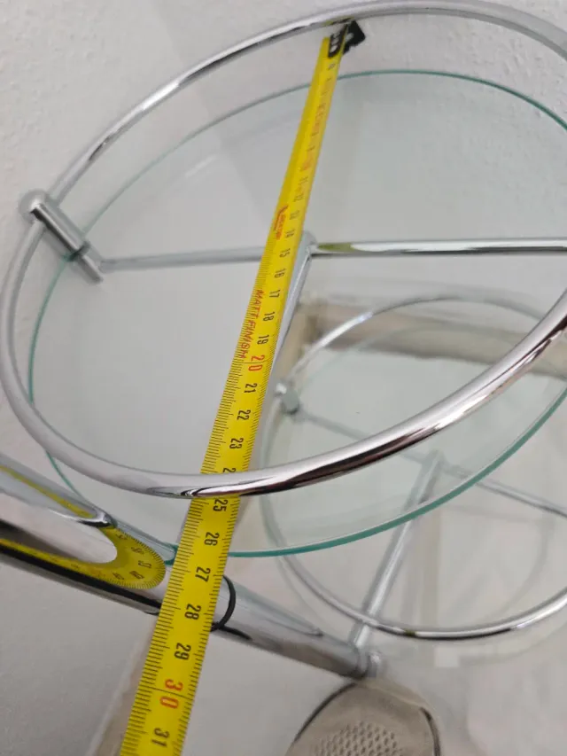 Estante giratorio doble baño cristal metal