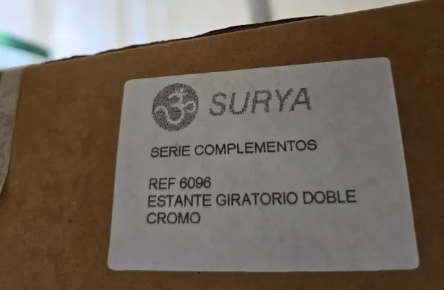 Estante giratorio doble baño cristal metal