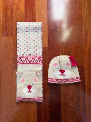 Conjunto gorro y bufanda niña