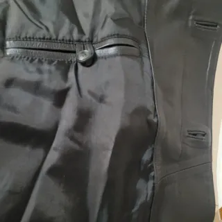 Abrigo/Chaquetón de piel negro