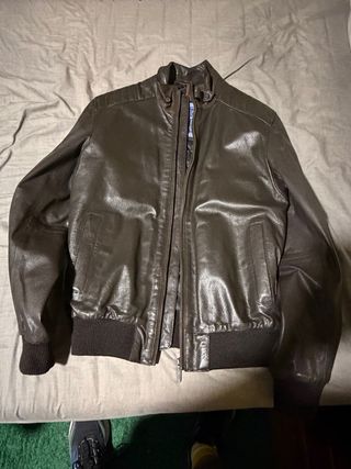 Cazadora de piel marrón Talla S